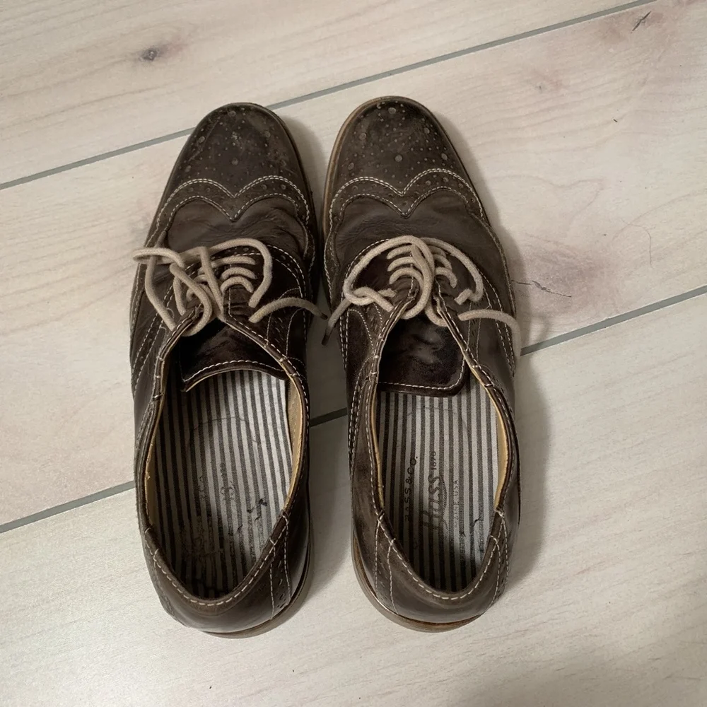 mens 7.5 bass & co oxfords‎ brown
